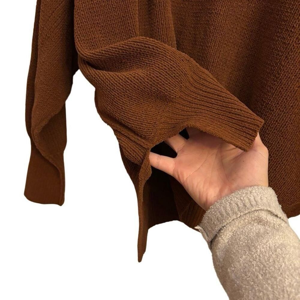 Abercrombie & Fitch Soft A&F Collection Brown Crewneck  Slouchy Sweater Small - Picture 3 of 7